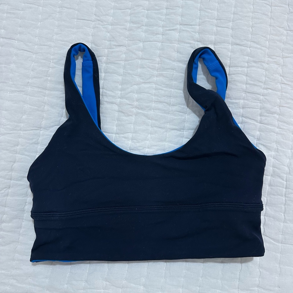 Women's Black and Blue Lululemon Sports Bra
